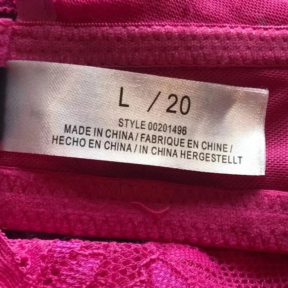 Fox And Royal Plus Size Bralette Wireless Hot Pink Bra Size Large/ 20 - Picture 10 of 11